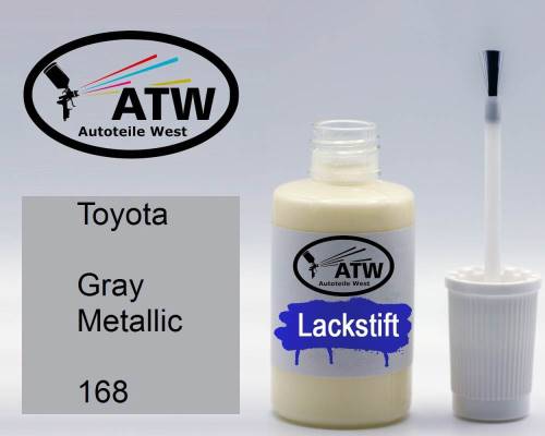 Toyota, Gray Metallic, 168: 20ml Lackstift, von ATW Autoteile West.